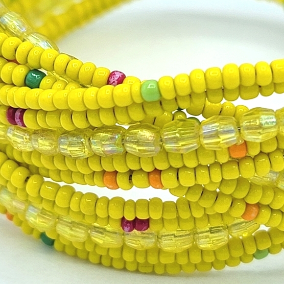 Wire Wrap Seed Bead Woven Braided Wide Cuff Bracelet Vintage - Picture 2 of 8